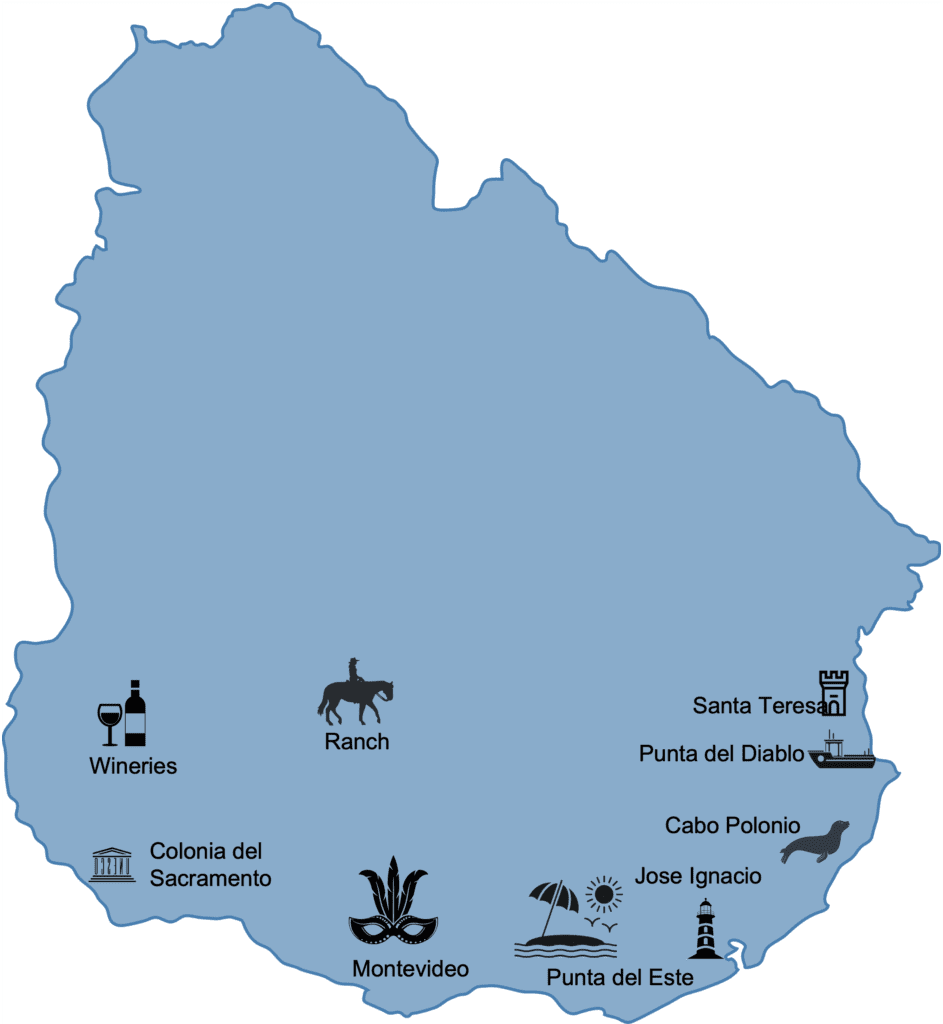 Uruguay Carnaval Trip Map